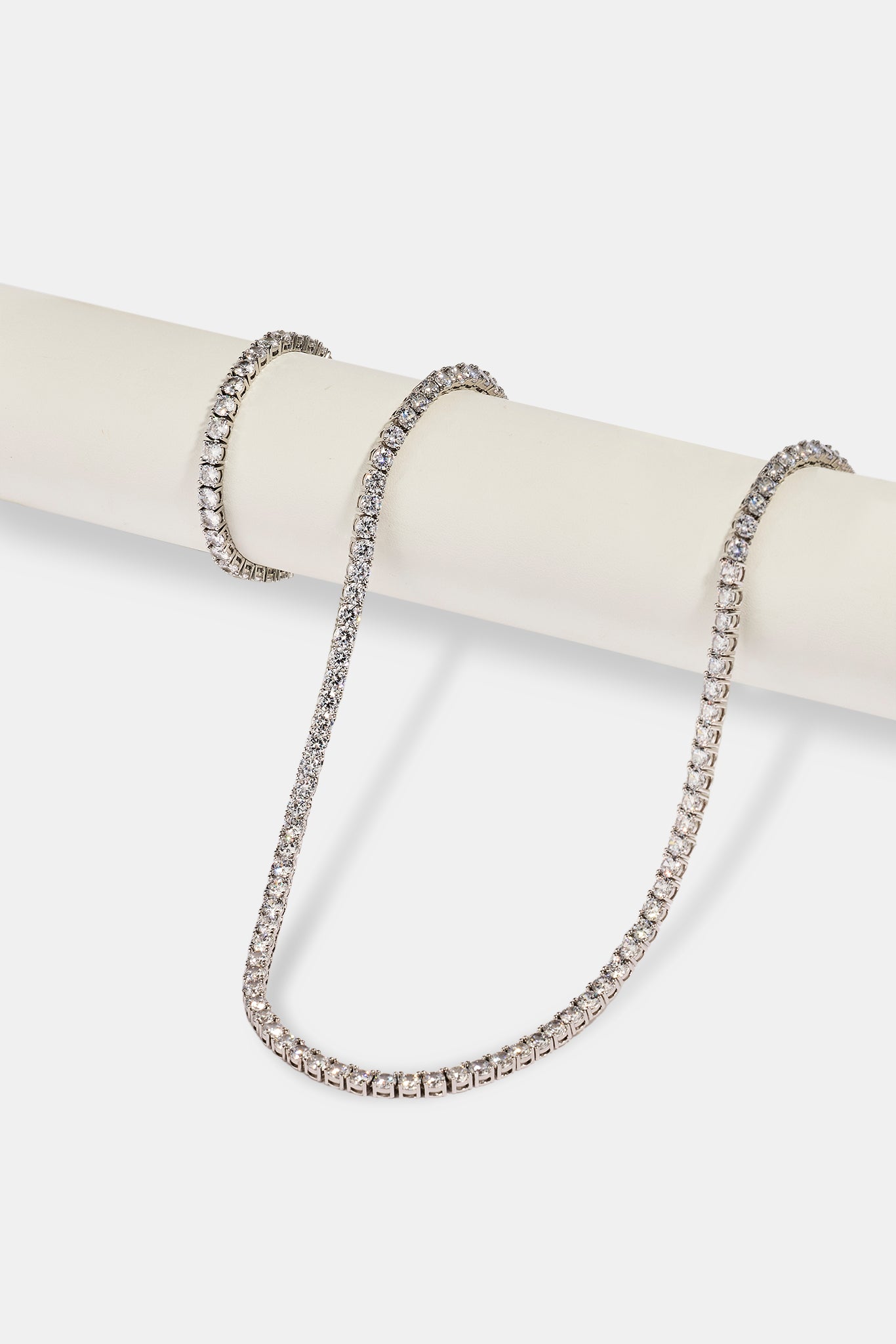 5mm Tennis Chain & Bracelet - White